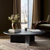 Rosenell Round Coffee Table, Black by Four Hands-Furniture - Accent Tables-High Fashion Home