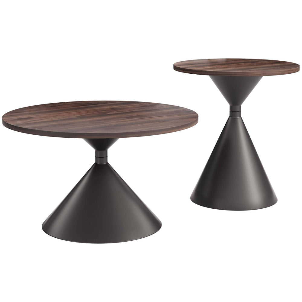 Rosk Coffee Table Set, Walnut-Furniture - Accent Tables-High Fashion Home