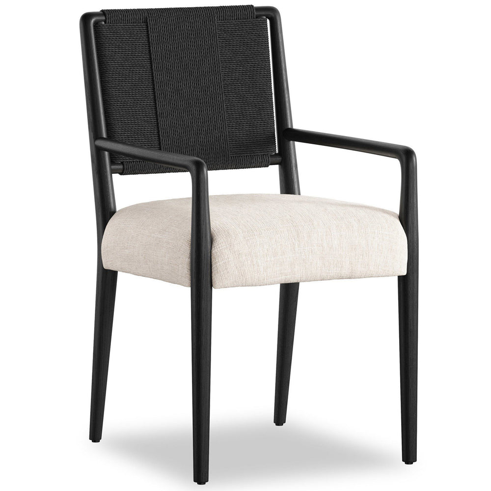 Rothler Dining Arm Chair, Essence Natural/Black by Four Hands-Furniture - Dining-High Fashion Home