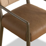 Rothler Leather Dining Arm Chair, Maestro Camel/Tan by Four Hands-Furniture - Dining-High Fashion Home