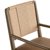 Rothler Leather Dining Arm Chair, Maestro Camel/Tan by Four Hands-Furniture - Dining-High Fashion Home