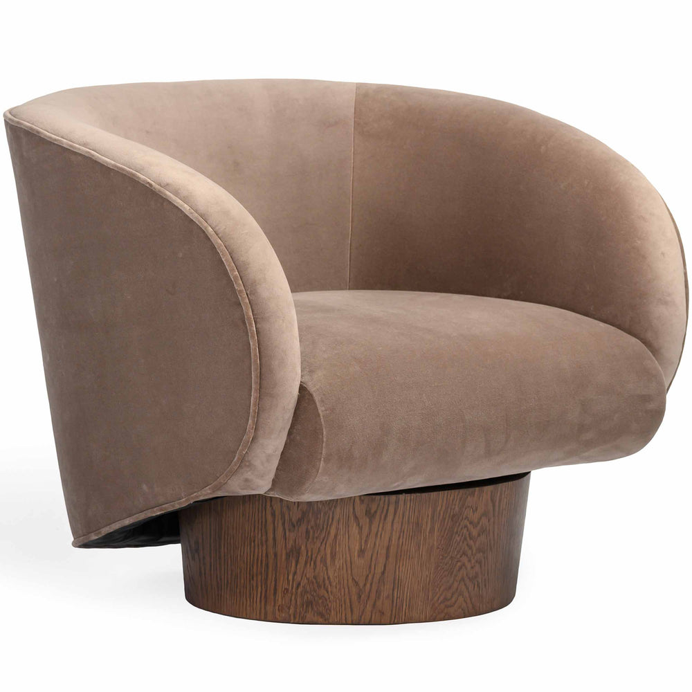 Rotunda Swivel Chair, Stone-Furniture - Chairs-High Fashion Home