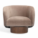 Rotunda Swivel Chair, Stone-Furniture - Chairs-High Fashion Home