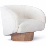 Rotunda Swivel Chair, White Boucle