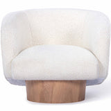 Rotunda Swivel Chair, White Boucle