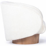 Rotunda Swivel Chair, White Boucle