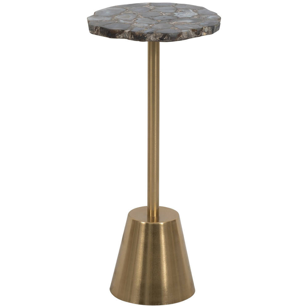 Rough Edge Agate Top Accent Table, Gold