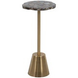 Rough Edge Agate Top Accent Table, Gold