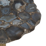 Rough Edge Agate Top Accent Table, Gold
