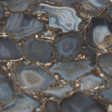Rough Edge Agate Top Accent Table, Gold