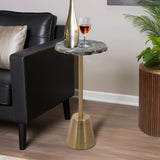 Rough Edge Agate Top Accent Table, Gold