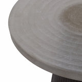 Round Accent Table w/Brass Base, Smokey Brown