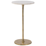 Round Drink Table, Gold/White