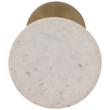 Round Drink Table, Gold/White