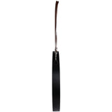 Round Mirror w/Leather Strap, Black