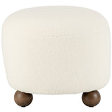 Round Ottoman w/Ball Feet, Beige
