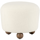 Round Ottoman w/Ball Feet, Beige