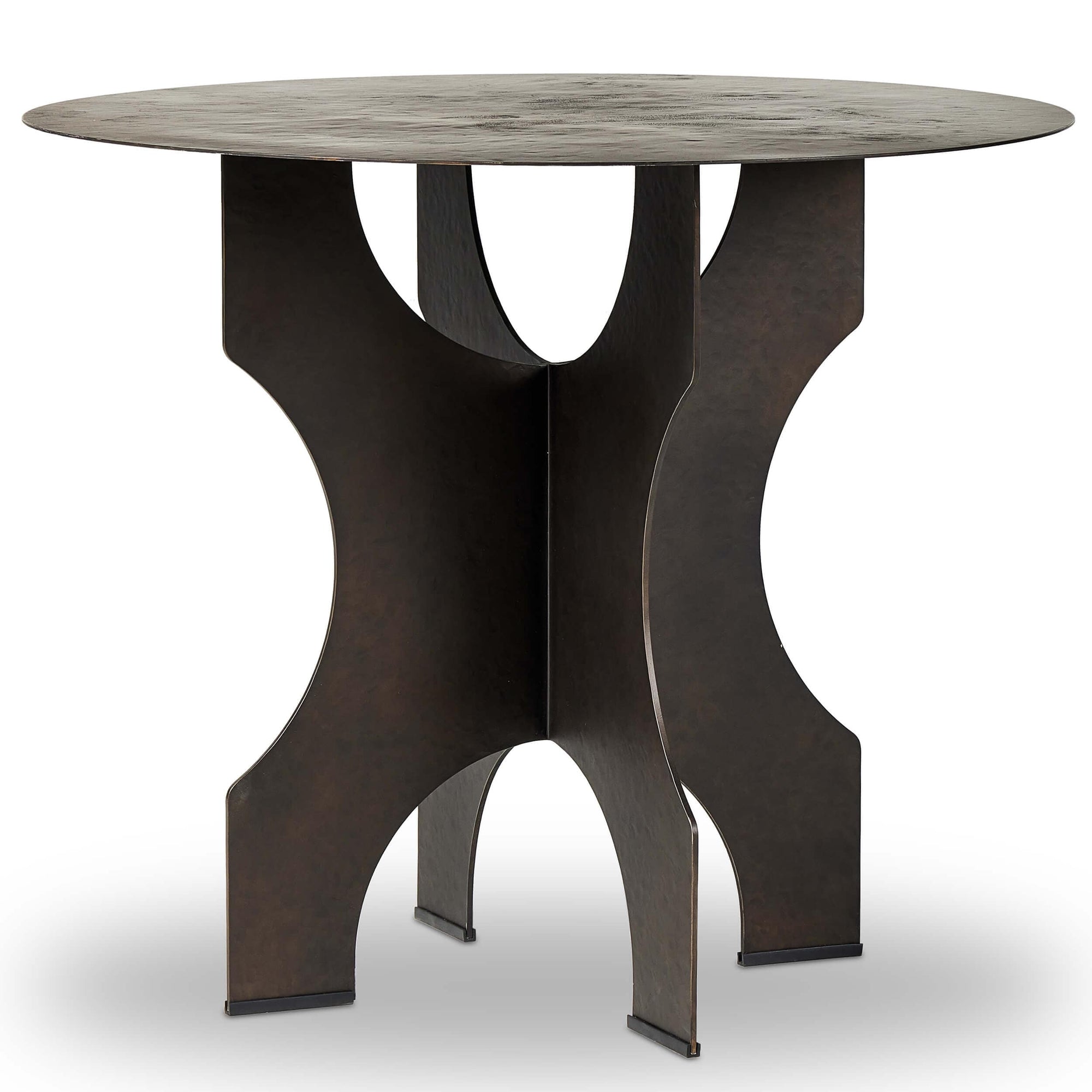 Round Side Table in Solid Iron, Bronze by Four Hands – High Fashion Home