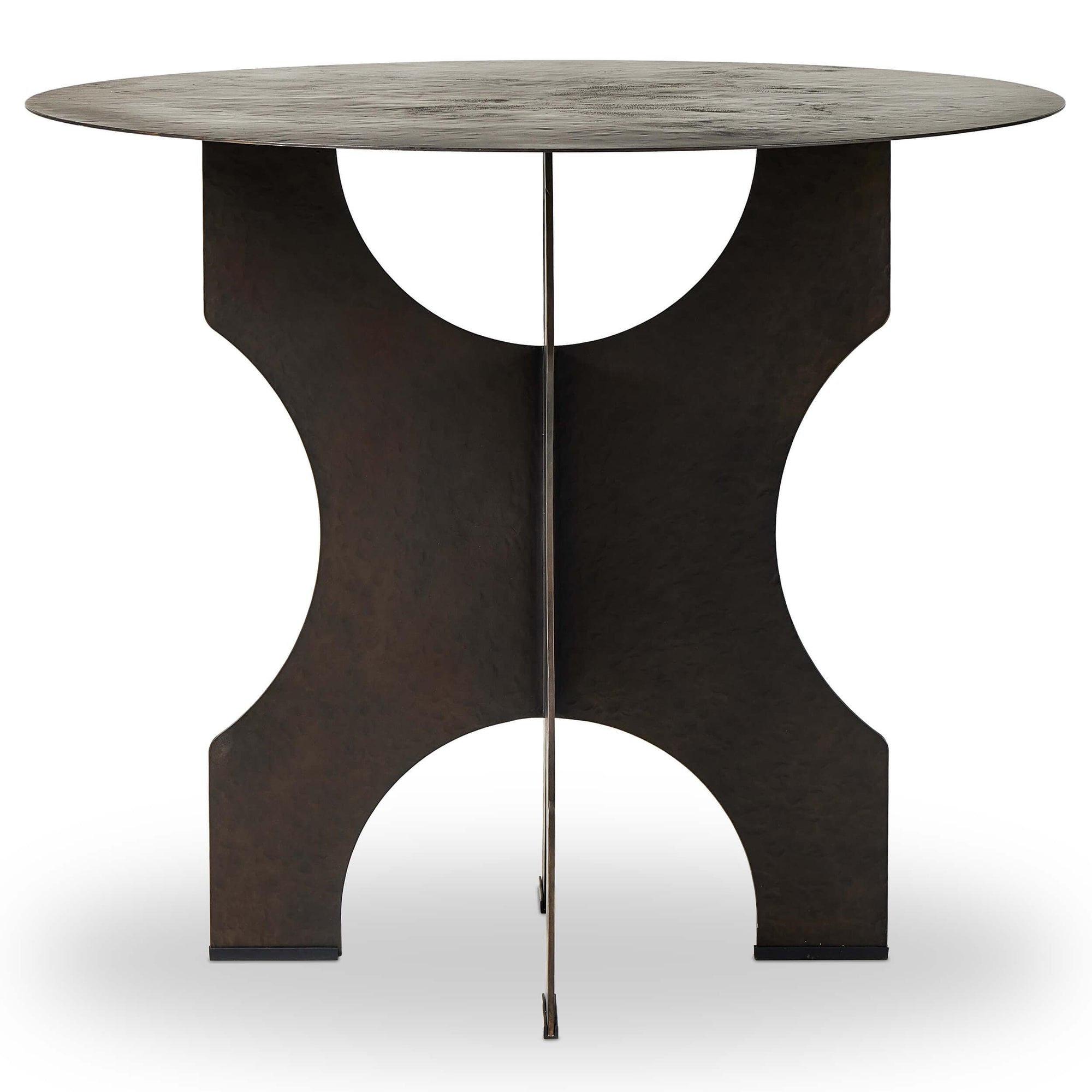 Round Side Table in Solid Iron, Bronze by Four Hands – High Fashion Home