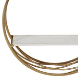 Round Wall Shelves, White/Gold, Set of 3