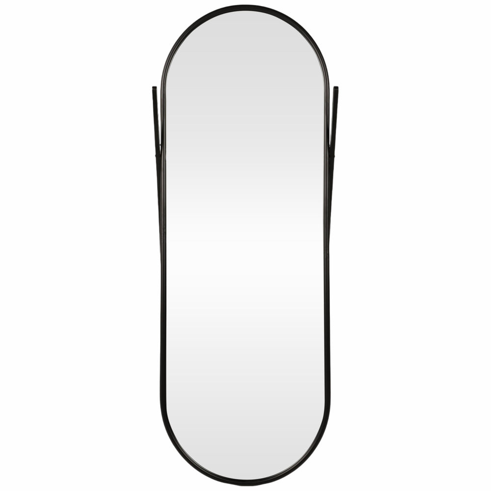 Rounded Standing Mirror, Black