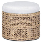 Rowan 18" Outdoor Ottoman, Alessi Linen by Amber Lewis x Four Hands-Furniture - Chairs-High Fashion Home