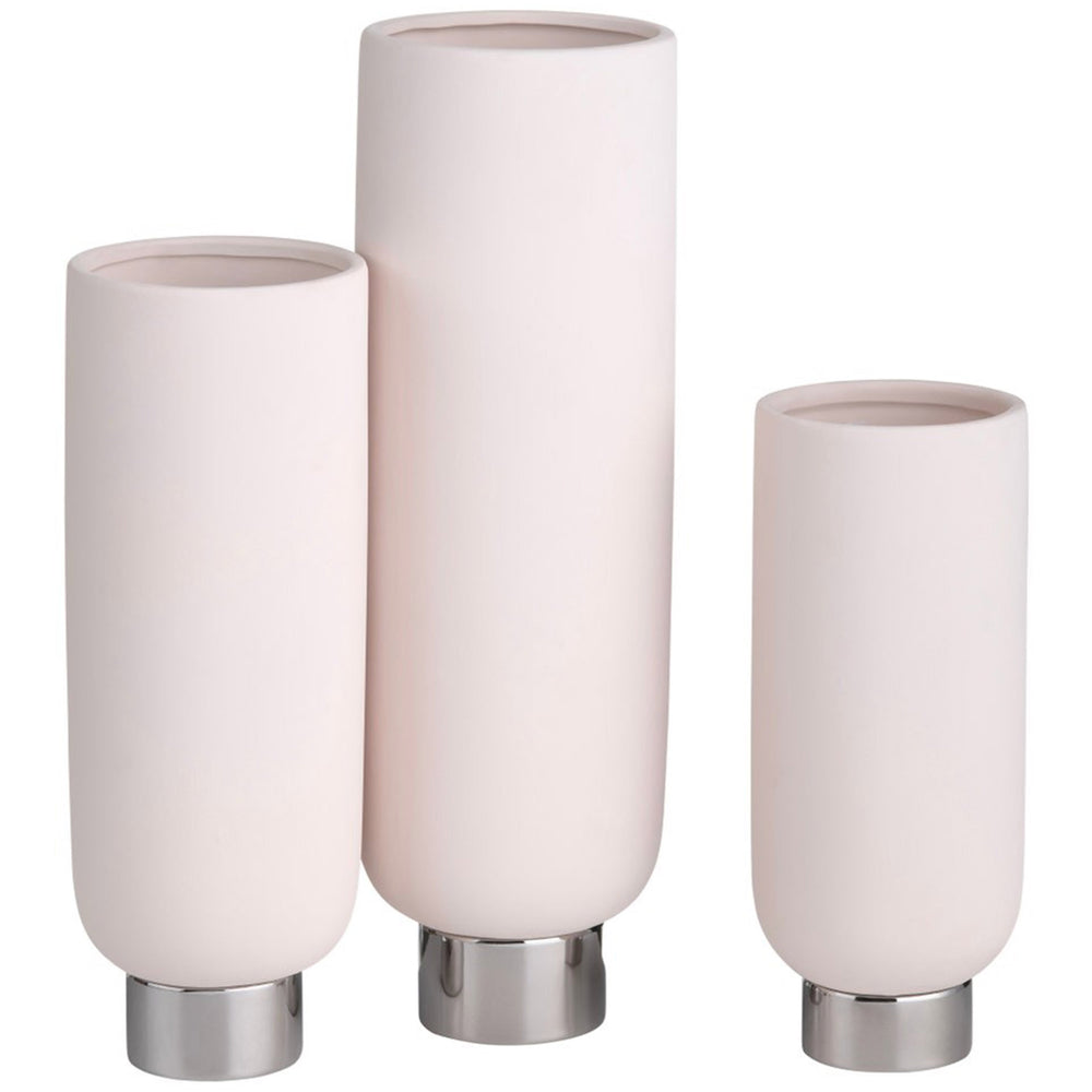 Rue Cylinder Vases, Pink, Set of 3-Accessories-High Fashion Home