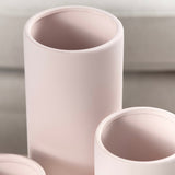 Rue Cylinder Vases, Pink, Set of 3-Accessories-High Fashion Home