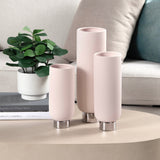 Rue Cylinder Vases, Pink, Set of 3-Accessories-High Fashion Home
