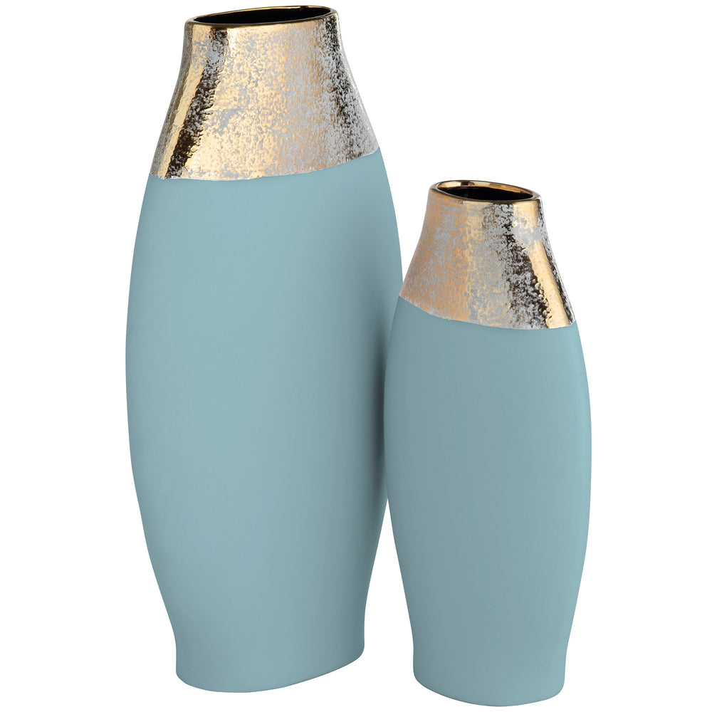 Rue Oval Vases, Blue-Accessories-High Fashion Home