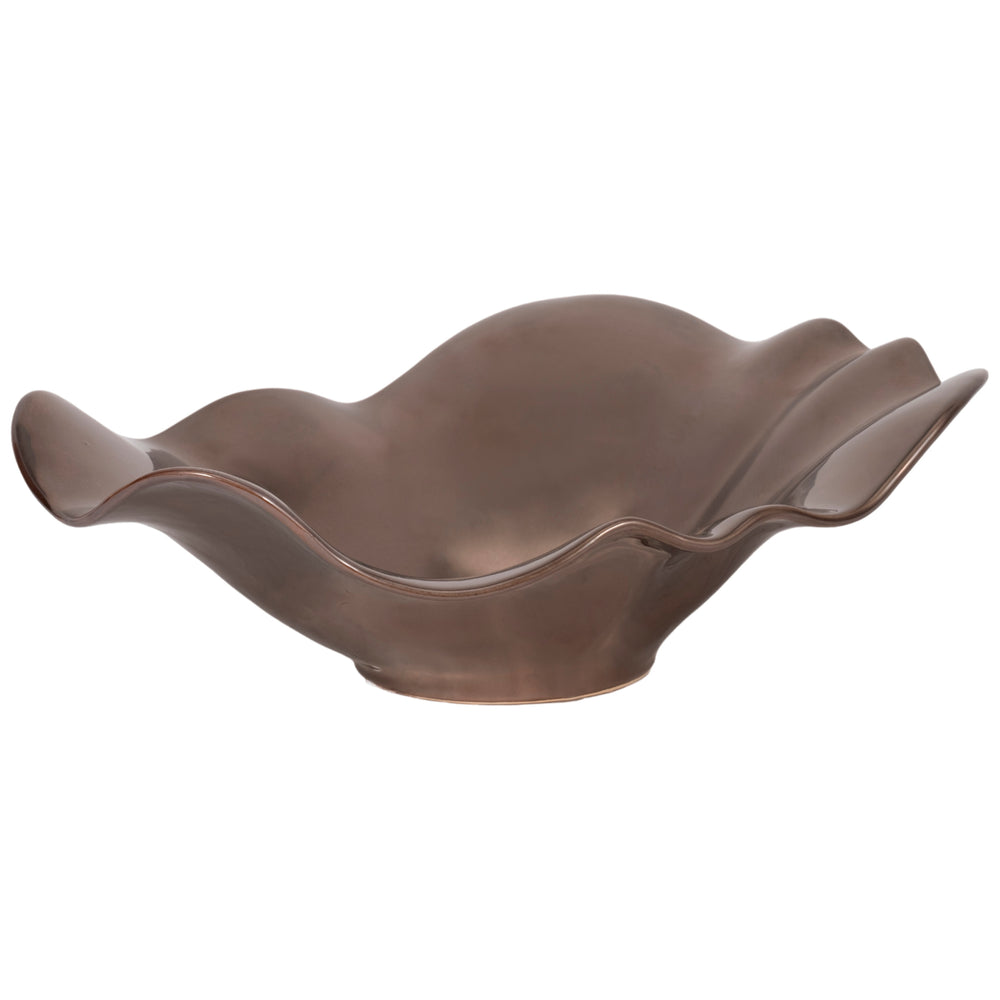 Ruffled Edge Bowl, Bronze-Accessories-High Fashion Home
