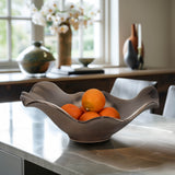 Ruffled Edge Bowl, Bronze-Accessories-High Fashion Home