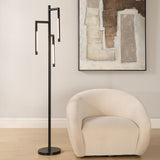 Rumi Floor Lamp, Sleek Black-Lighting-High Fashion Home