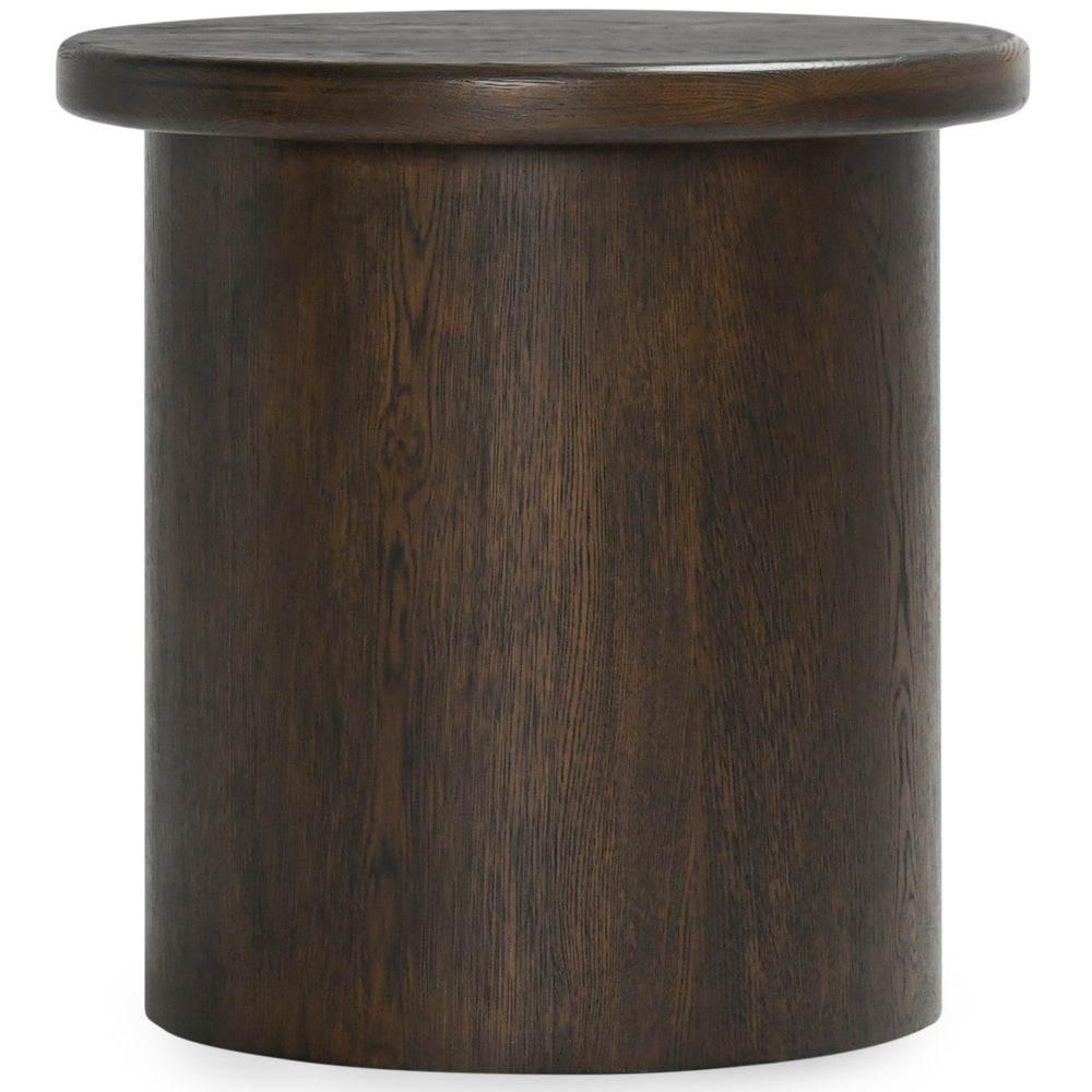 Runa Round End Table, Coffee Brown-Furniture - Accent Tables-High Fashion Home