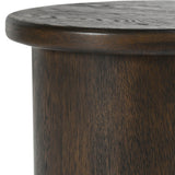 Runa Round End Table, Coffee Brown-Furniture - Accent Tables-High Fashion Home