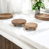 Rustic Pedestal Trays, Natural, Set of 2-Accessories-High Fashion Home