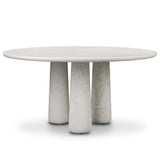 Rye Outdoor Round Dining Table, Aged White Concrete by Four Hands-Furniture - Dining-High Fashion Home