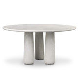 Rye Outdoor Round Dining Table, Aged White Concrete by Four Hands-Furniture - Dining-High Fashion Home