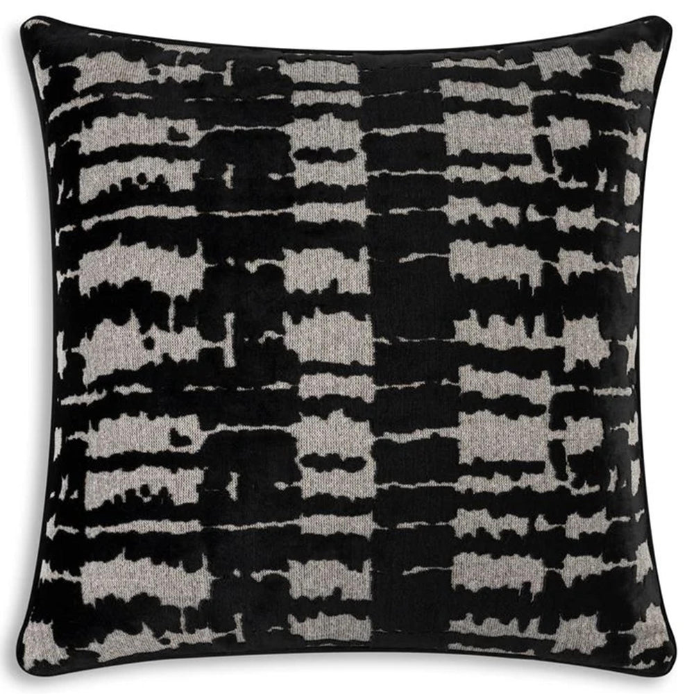 Santana Pillow, Black Shadow Ikat