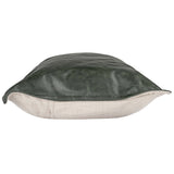 SLD Leather Lumbar Pillow, Acre Forest Green-Accessories-High Fashion Home