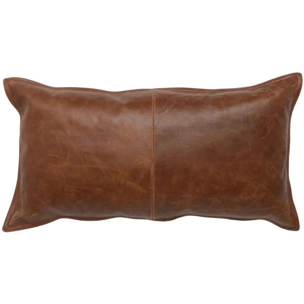 SLD Leather Lumbar Pillow, Kona Brown-Accessories-High Fashion Home