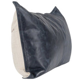 SLD Leather Lumbar Pillow, Nightfall Blue-Accessories-High Fashion Home