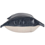 SLD Leather Lumbar Pillow, Nightfall Blue-Accessories-High Fashion Home