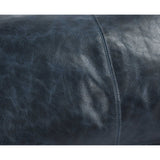 SLD Leather Lumbar Pillow, Nightfall Blue-Accessories-High Fashion Home