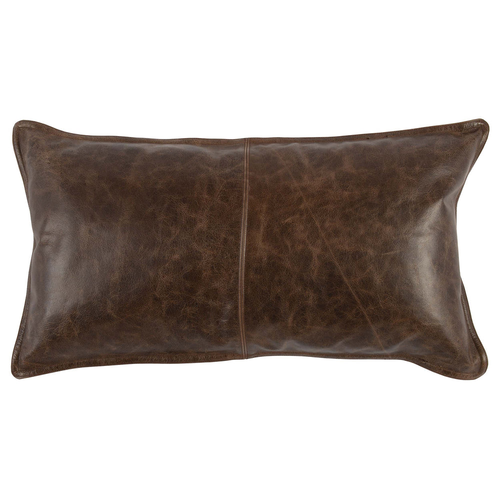 SLD Leather Lumbar Pillow, Parsons Cocoa-Accessories-High Fashion Home