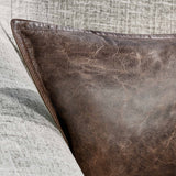 SLD Leather Lumbar Pillow, Parsons Cocoa-Accessories-High Fashion Home