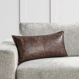 SLD Leather Lumbar Pillow, Parsons Cocoa-Accessories-High Fashion Home