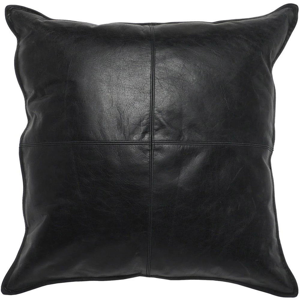 SLD Leather Pillow, Dexter Onyx-Accessories-High Fashion Home