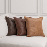 SLD Leather Pillow, Dumont Chestnut-Accessories-High Fashion Home
