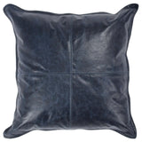 SLD Leather Pillow, Nightfall Blue-Accessories-High Fashion Home